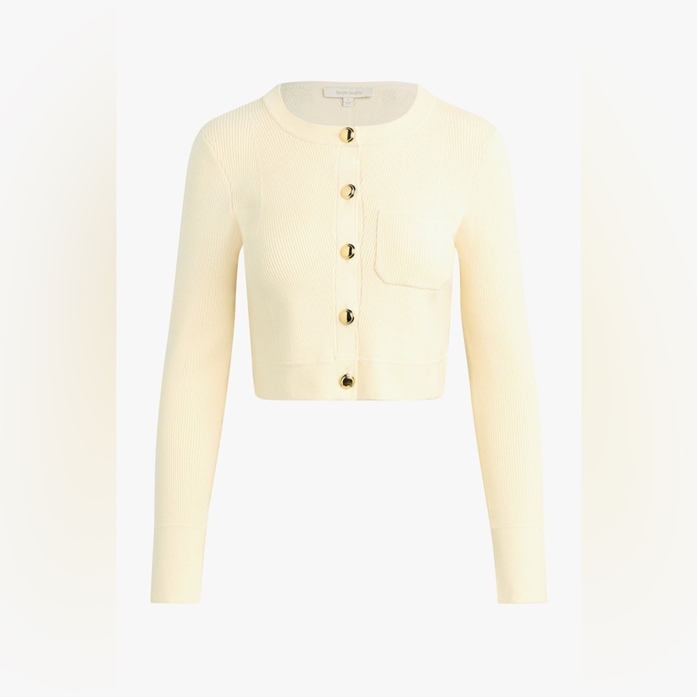 NEW Favorite Daughter The Quinn Cardigan Cream/Gold Size XL - Picture 16 of 16